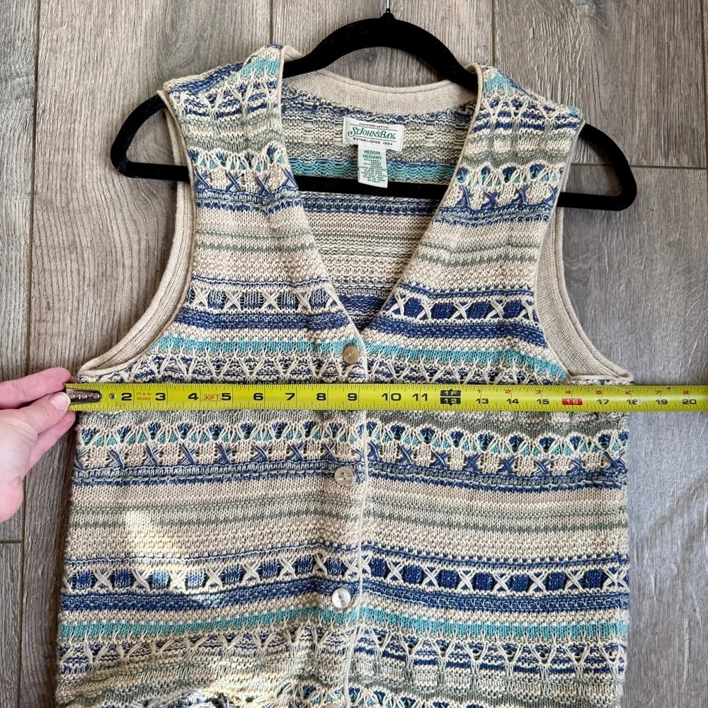 Vintage St John’s Bay Knit Sweater Vest Medium Cottagecore - Picture 7 of 7